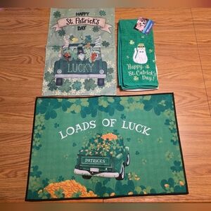 St. Patrick's Day Themed Mat, Flag and Towels